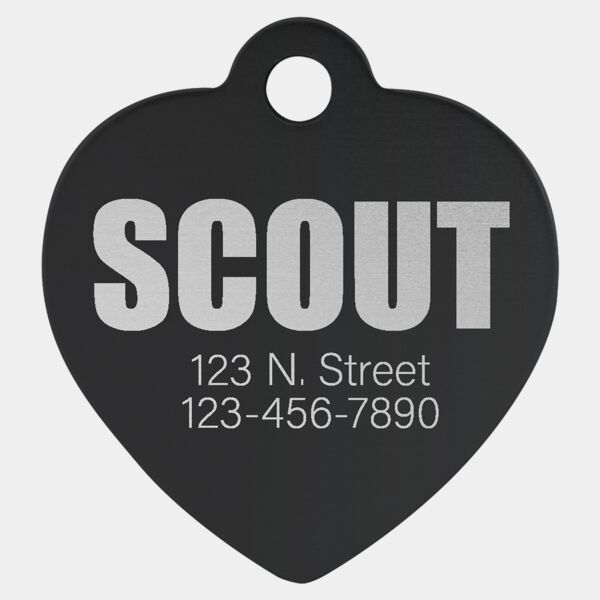 1 1/4" x 1 1/4" Anodized Aluminum Heart Pet Tag Thumbnail