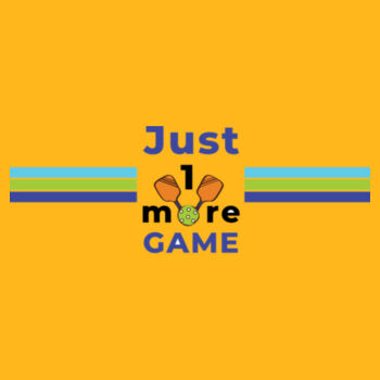 Just 1 More Game Performance Tee with Pickle in the Middle Logo on Left Sleeve Design