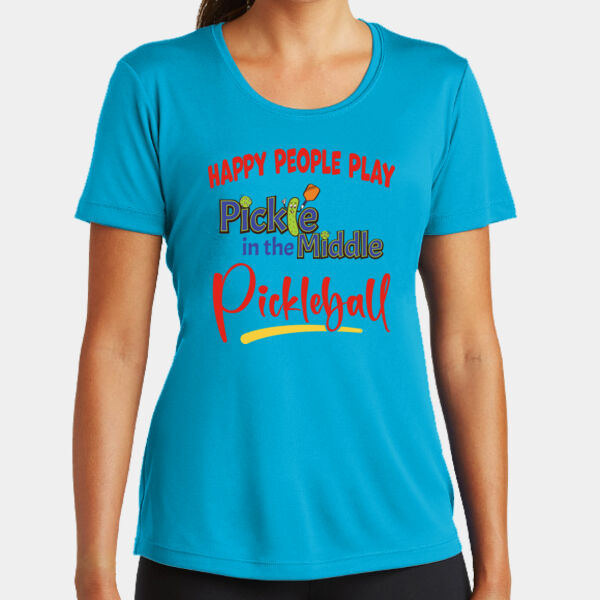 Happy People Play Pickleball Ladies Performance Tee Thumbnail
